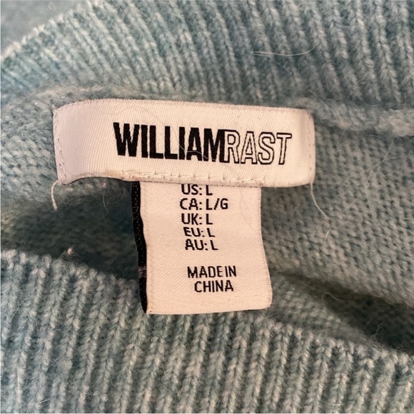 Blue V Neck Back Sweater Sz LRG By William Rast FIRM PRICE! - Picture 4 of 4